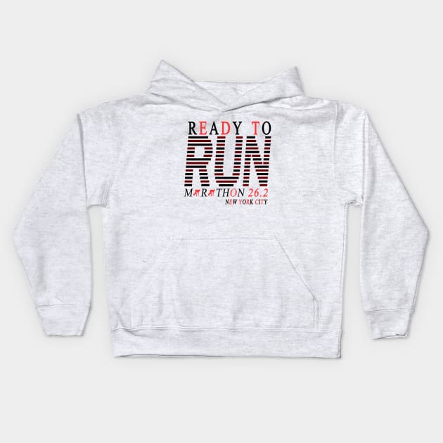 marathon 26.2/2019 (ready to run marathon 26.2 new york city) Kids Hoodie by S-Log